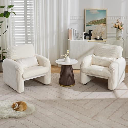 WUTUTUEE Corduroy Fabric Accent Chair, Modern Upholstered Living Room Chairs ...