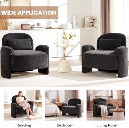 Accent Chair for Living Room, Modern Chenille Fabric Lounge Reading Sofa Chai...
