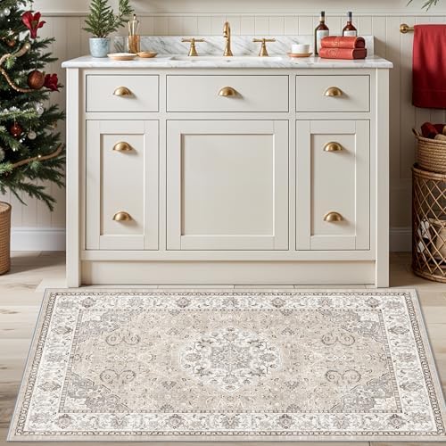 Washable Hallway 3x4 Floor Mats: Farmhouse Non-Slip Kitchen Sink Area Rug Wat...