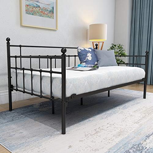 HOMERECOMMEND Metal Daybed Frame Twin Size,Black