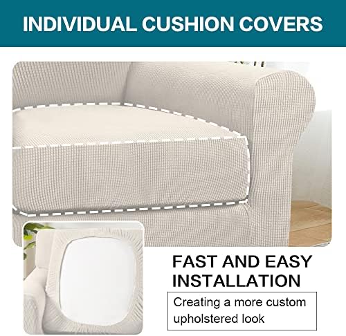Turquoize 2 Piece Chair Covers for Living Room Armchair Couch Cover with Indi...