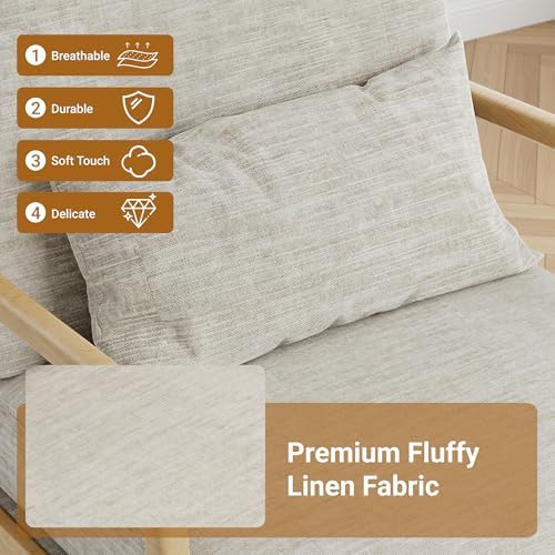 Claiks Mid-Century Modern Accent Chair, Living Room Armchair with Solid Wood ...
