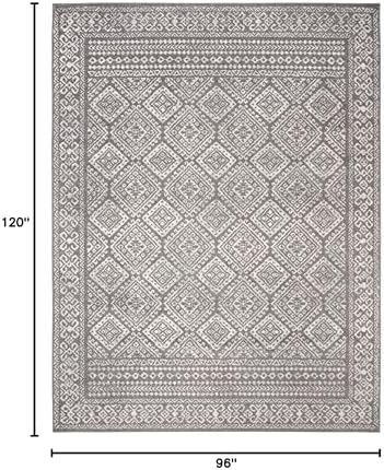 SAFAVIEH Tulum Area Rug 8x10, Textured Large Dark Grey & Ivory TUL264F