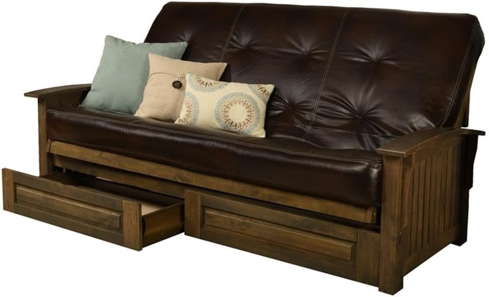 Kodiak Furniture Washington Queen Size Futon Frame with Storage Drawers - Woo...