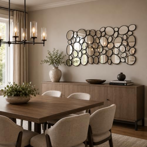 Black Wall Mirrors Decorative - 51"x23" Large Modern Wall Mirror fo...