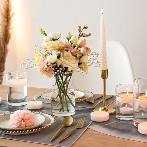 TBWIND 12pcs 6 Inch Clear Glass Cylinder Vases for Centerpieces