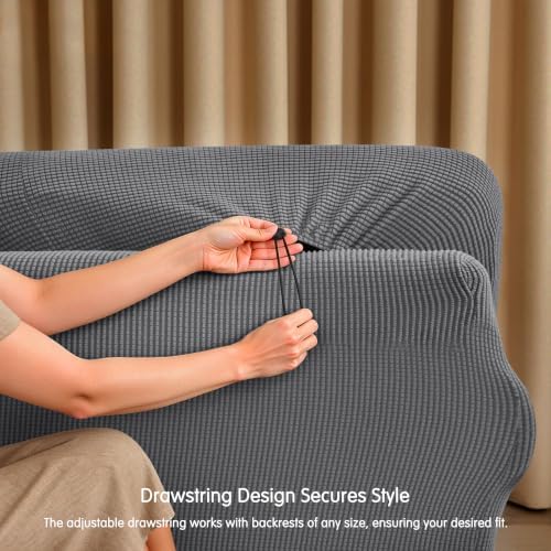 CHUN YI 3 Piece Stretch Armchair Sofa Cover, 1 Seater Couch Slipcover with On...