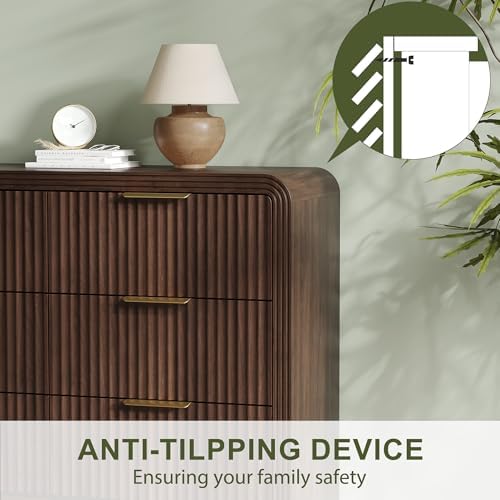 Decofy Fluted 9 Drawers Dresser, 63'' Wide Chest of Drawers for Bedroom