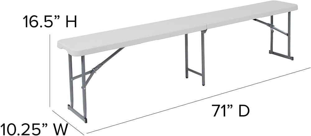 Flash Furniture Talbott 10.25''W x 71''L Bi-Fold Granite Whit...