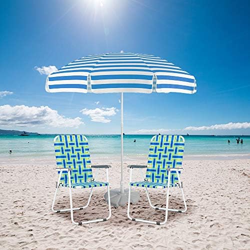 VINGLI Patio Lawn Webbed Folding Chairs Set of 2, Outdoor Beach Portable Lawn...