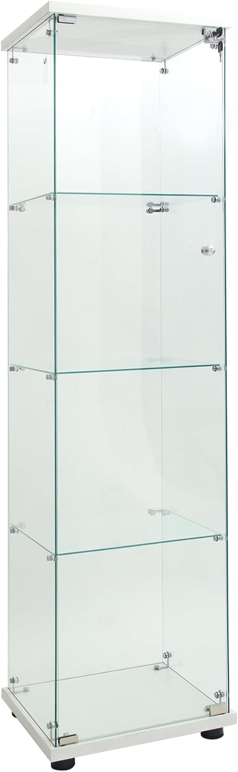 Modern 64.5'' Contemporary 4-Shelf Case Glass Display Cabinet in Clea...