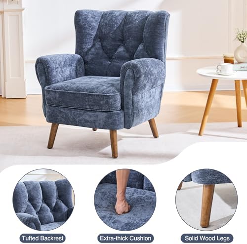 Wingback Accent Chairs for Living Room, Mid-Century Modern Living Room Chairs...