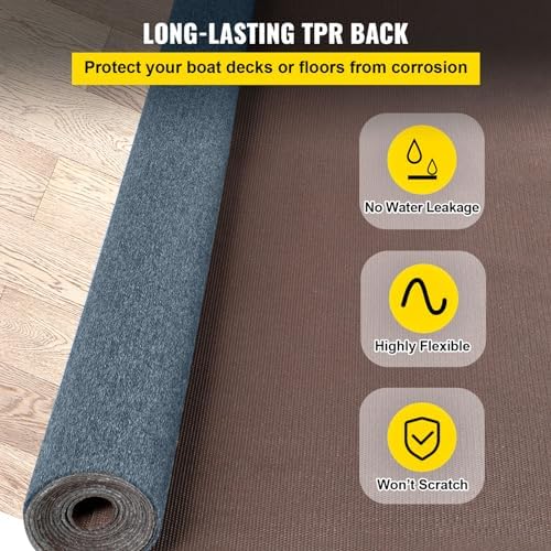 Happybuy 6 ft x 39 ft Grey Marine Carpet for Boats Waterproof - 0.18" Th...