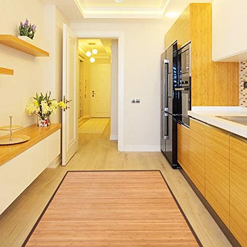 HAPPYGRILL Bamboo Area Rug, 5 x 8 Feet Floor Carpet, Floor Mat with Anti-Slip...