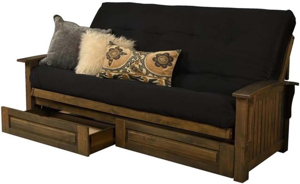 Kodiak Furniture Washington Queen Size Futon Frame with Storage Drawers - Woo...