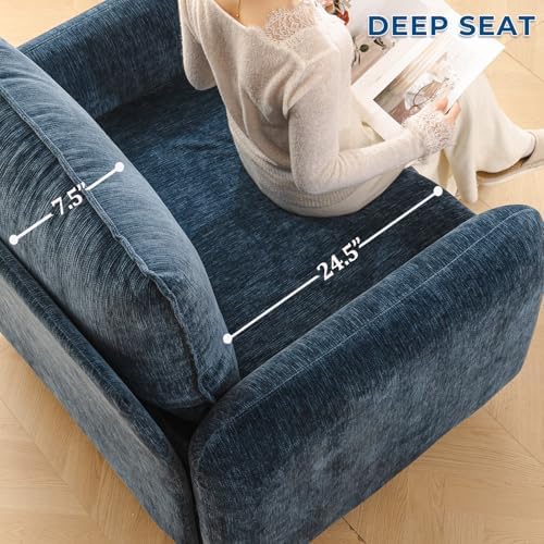 Rexulqo Oversized Accent Chair with Ottoman,All Seats Storage,Comfy Big Armch...
