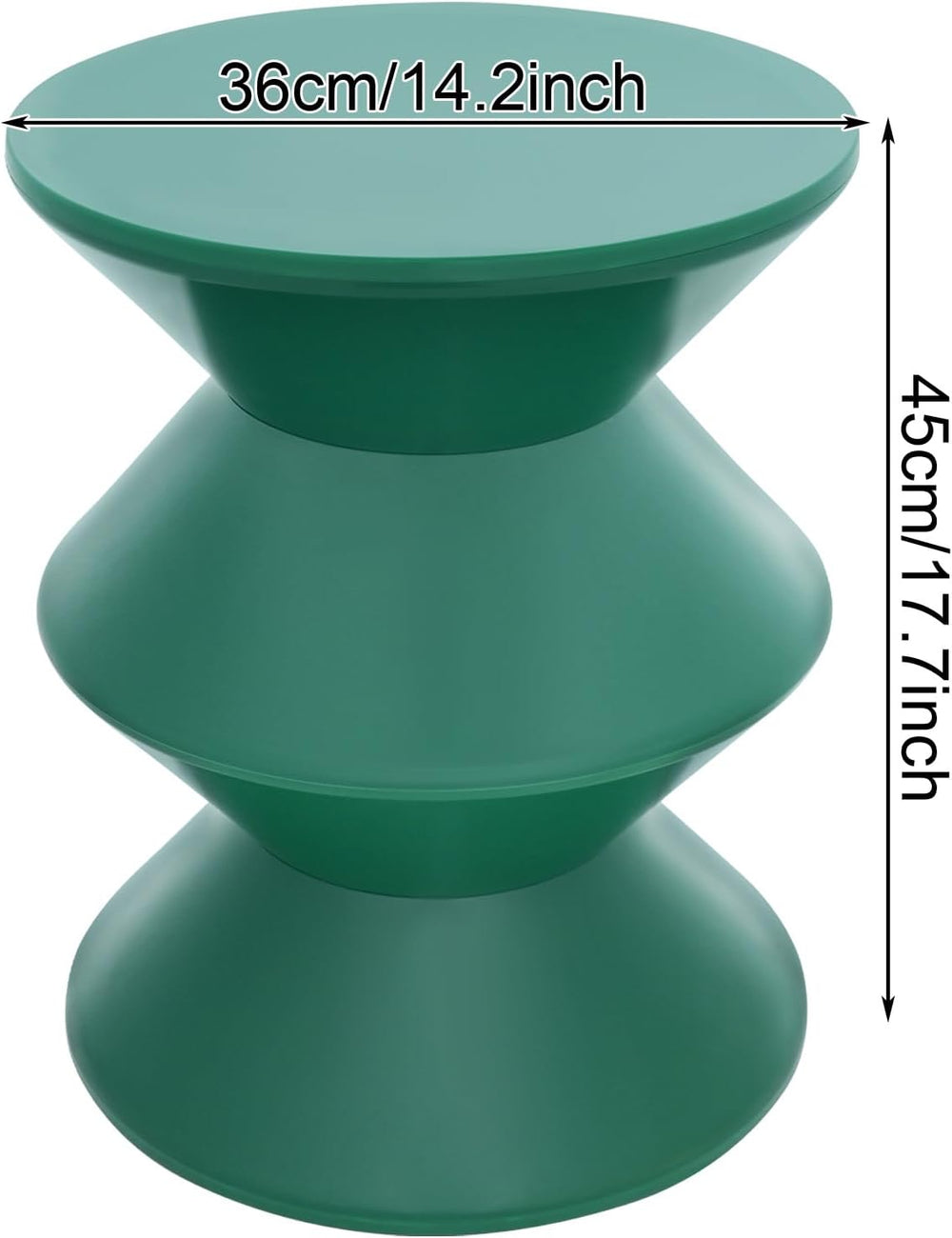 Creative Plastic Side Table - Modern Round Multi-Layer End Table for Sofa, Be...