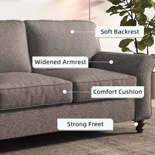 EBELLO 2 Piece Living Room Sofa Set, Wood Frame and Sturdy Legs, Modern Uphol...