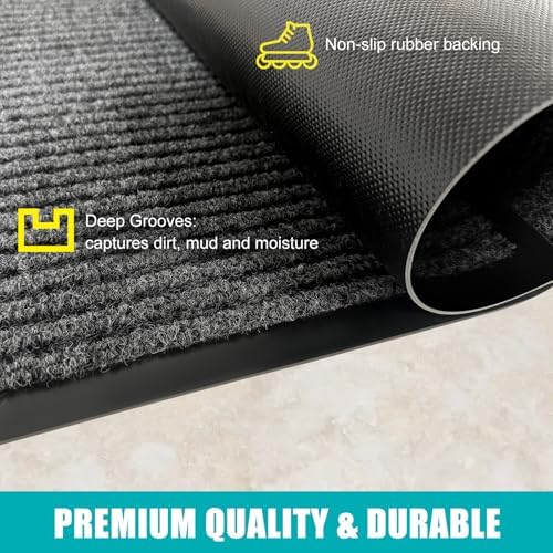 Azadx 3'x4' Front Door Mat Heavy Duty Indoor Outdoor Door Mat Non-Slip