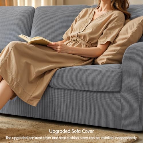 CHUN YI 3 Piece Stretch Armchair Sofa Cover, 1 Seater Couch Slipcover with On...