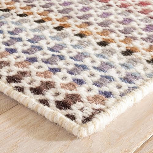 Dash & Albert Poppy Multicolor Geometric Handwoven Wool Rug, 2'x3'