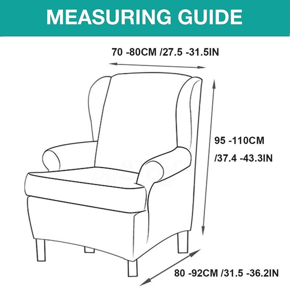 Wingback Chair Cover, Stretch Spandex Wing Chair Slipcovers 2 Piece, Wingback...