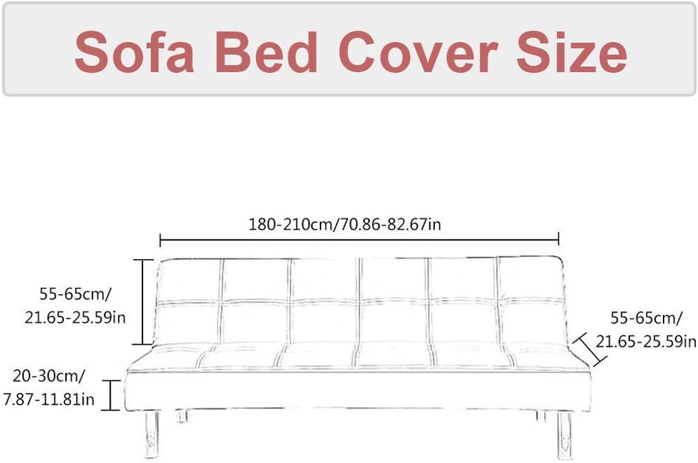 MIFXIN Armless Futon Cover Sofa Bed Slipcover Velvet Stretch Elastic Washable...