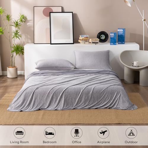 HOMFINE Cooling Blanket for Hot Sleepers Twin Size, Grey 60"x80"