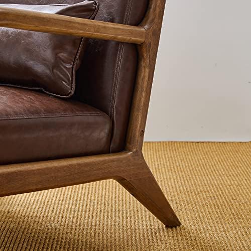 Glitzhome 30.75 "H Mid Century Coffee Accent Armchair, Single Reading Ar...