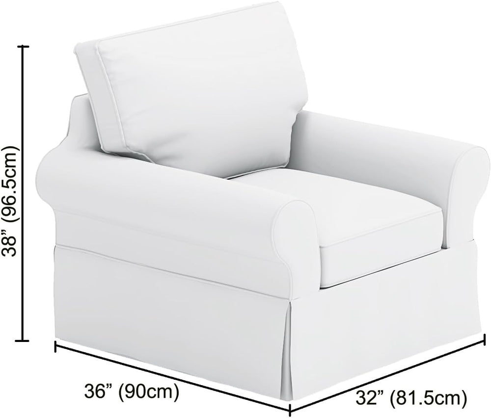 Heavy Linen PB Basic Chair Slipcover Fits Pottery Barn Basic Armchair