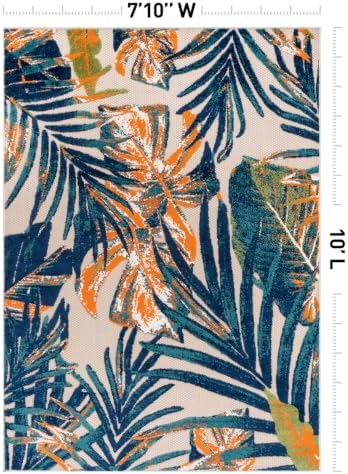 Rugshop Indoor/Outdoor Floral Tropical Durable Area Rug Multi 7'10" ...