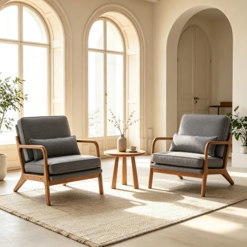 Karl home Mid-Century Modern Accent Reading Chair, Grey