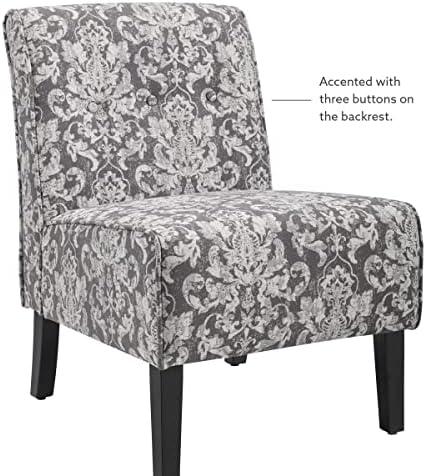 Linon Coco Accent Chair, Gray Damask