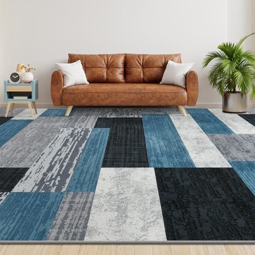 Large Area Rugs, Modern Geometric Patchwork Floor Decor Rockwood Collection