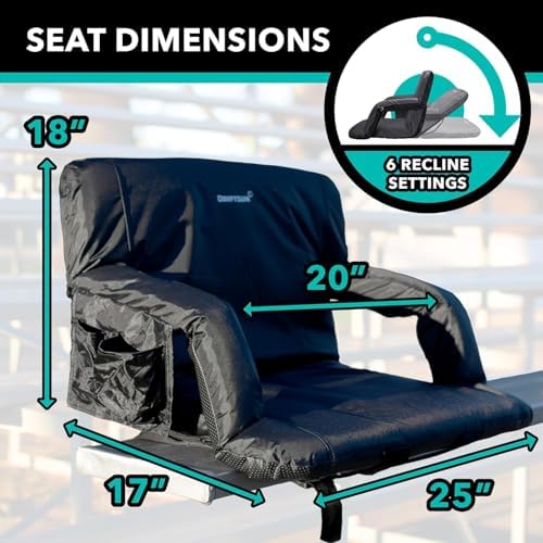 Driftsun 2 Pack Extra Wide Stadium Seats with Back Support - Deluxe Foldable ...