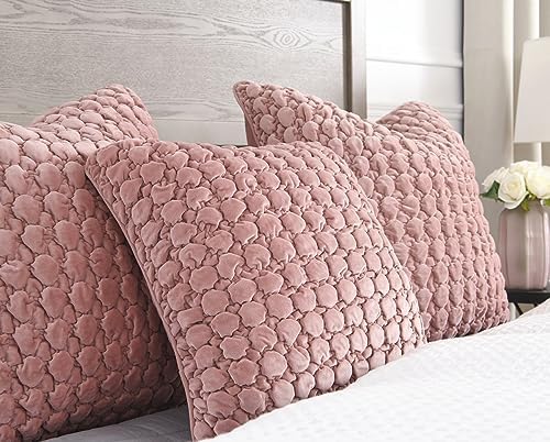 Velvet Throw Pillow Covers 18x18 Set of 2 Pink Cushion Case