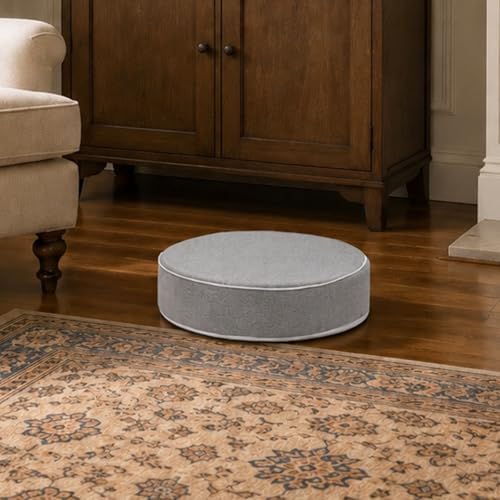 Round Floor Cushions - 20" x 6" Indoor-Outdoor Flexible Seating for Home Decor, Picnics, Yoga Studios & Meditation Spaces Modern Foam-Filled Meditation Cushion (1, Gray, 20x20x6 Inches)