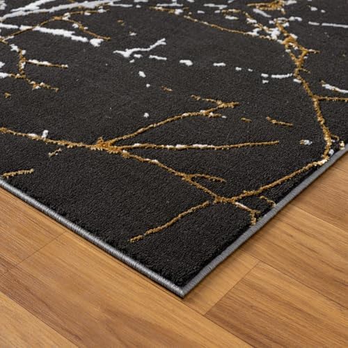 LUXE WEAVERS Modern Abstract Non-Shedding Area Rug Black 8x10