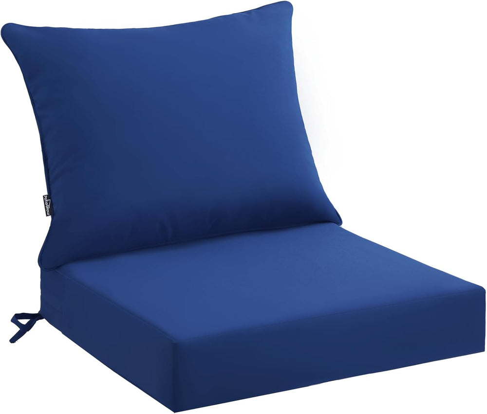 PatioGlow Outdoor Seat Cushion Set 24 x 24 x 4 Inch, Waterproof & Fade Re...