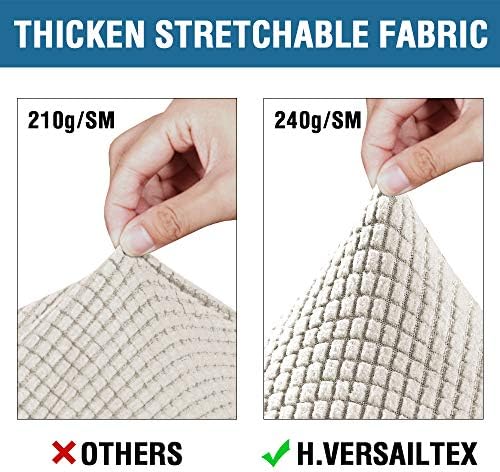 H.VERSAILTEX 4 Piece Stretch Couch Covers for 3 Cushion Couch Sofa Furniture ...