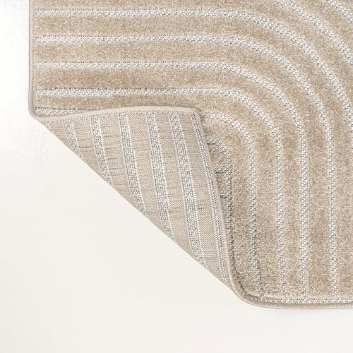 JONATHAN Y Hallie High-Low Curve Beige/Cream 8x10 Indoor/Outdoor Area Rug, Mi...