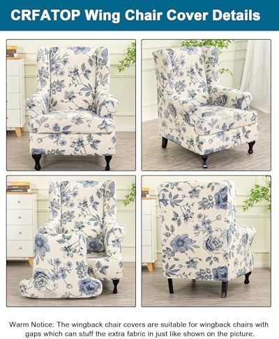 CRFATOP Wingback Chair Covers Stretch Armchair Slipcovers for Living Room