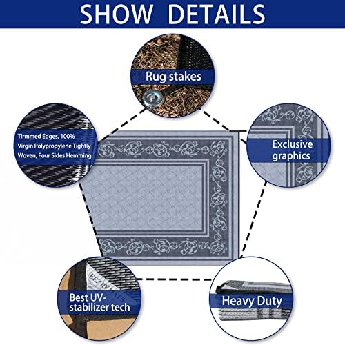 EEZ RV Products 9x18VG Heavy Duty Reversible/Durable Outdoor Patio/RVing Mats...