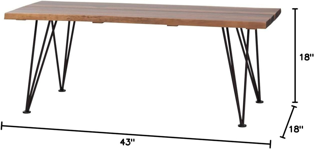 Christopher Knight Home Zion Outdoor Industrial Iron and Teak Finished Acacia...