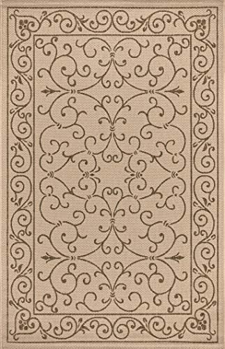 JONATHAN Y Vintage Filigree Indoor Outdoor Area Rug 8X10 Beige/Brown, Charles...