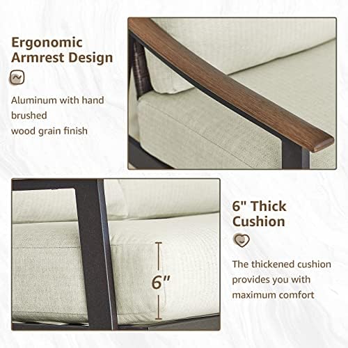 NATURAL EXPRESSIONS Patio Outdoor Chair with Ottoman, Wicker Backrest