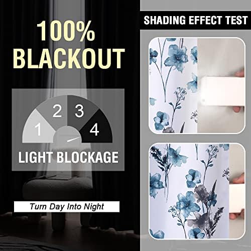 H.VERSAILTEX 100% Blackout Curtains 84 inch Length 2 Panels Set Cattleya Flor...
