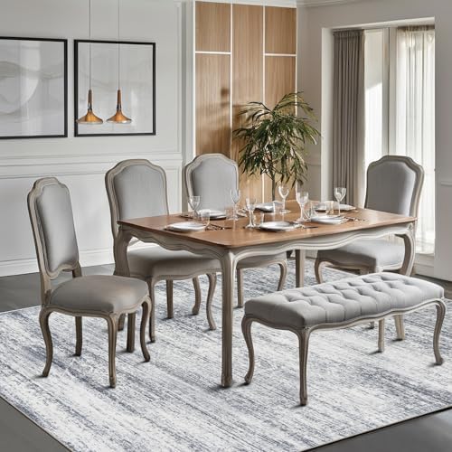 8x10 Washable Area Rugs for Living Room,Bedroom,Dining Room (Grey Cream)