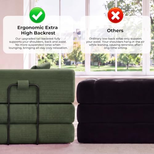 79'' Futon Sofa Bed, High‑Back Boneless Couches for Living Room