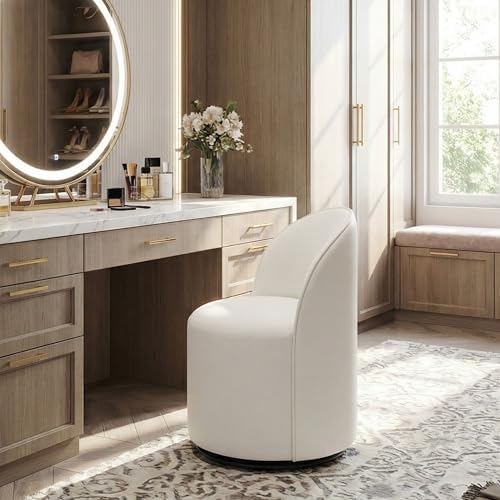 HNY Upholstered Kitchen & Dining Room Barrel Chair, Mid Century Modern Ro...